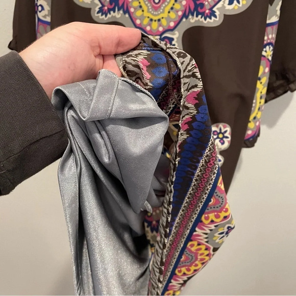 Anthropologie Uncle Frank disco 70s mandala print bell sleeve shift dress medium - Picture 8 of 12